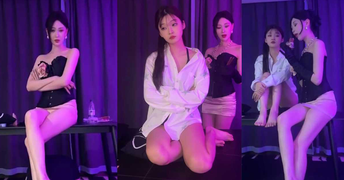 姐妹挣扎反抗 白衬衫妹妹与包裙姐姐被绳艺调教